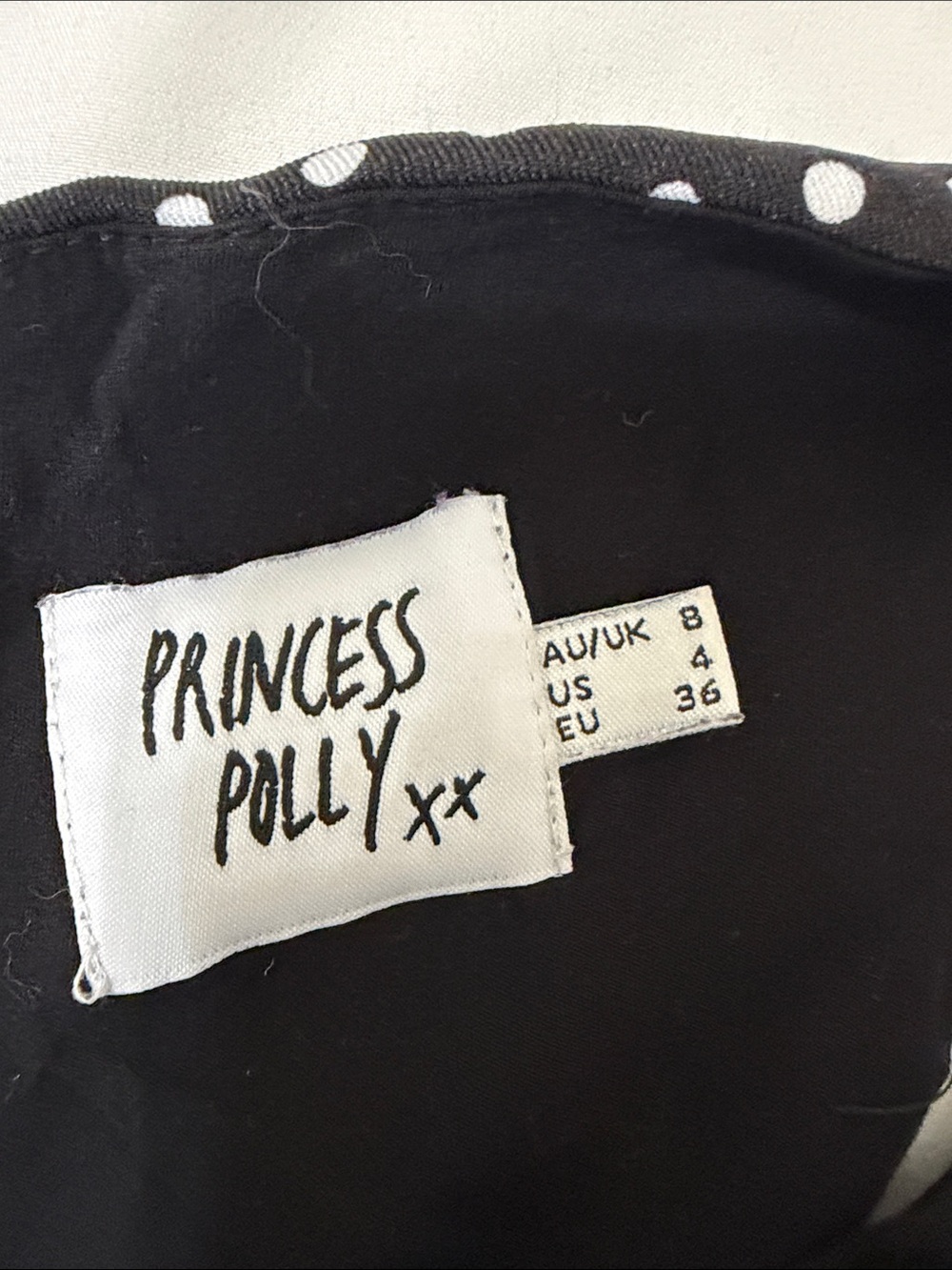 Princess Polly Black and White Polka Dot Dress - Picture 2 of 2